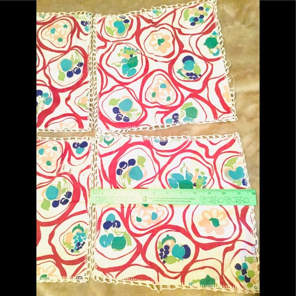 🐕 VINTAGE BEAUTIES Set of FOUR BOHO NAPKINS Bark Cloth  VNPLVC - Picture 7 of 16